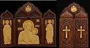 складень Казанская Б-цы, Николай Чудотворец, Св. Целитель Пантейлемон